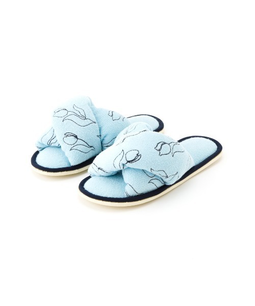 Casselini（キャセリーニ）の「Casselini HOME(キャセリーニ ホーム)パイル刺繍ルームシューズ（ルームシューズ/スリッパ・レディース・ブルー/アイボリー/ピンク・FREE）」の12枚目の写真