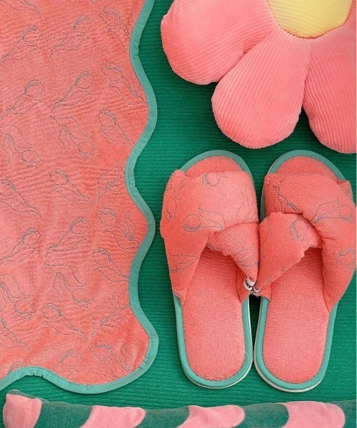 Casselini（キャセリーニ）の「Casselini HOME(キャセリーニ ホーム)パイル刺繍ルームシューズ（ルームシューズ/スリッパ・レディース・ブルー/アイボリー/ピンク・FREE）」の20枚目の写真