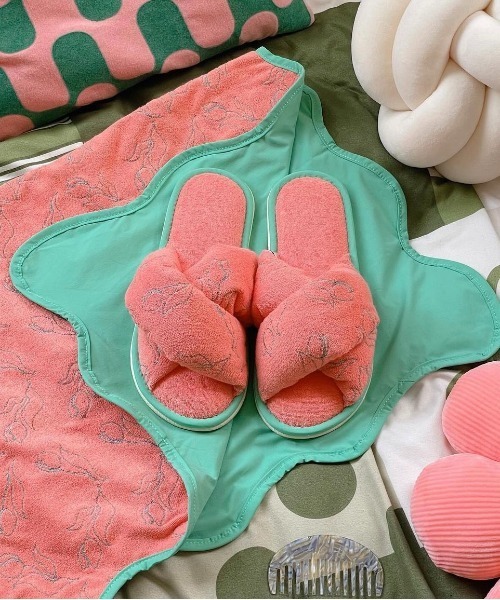 Casselini（キャセリーニ）の「Casselini HOME(キャセリーニ ホーム)パイル刺繍ルームシューズ（ルームシューズ/スリッパ・レディース・ブルー/アイボリー/ピンク・FREE）」の21枚目の写真