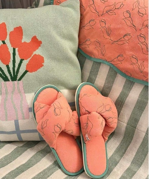 Casselini（キャセリーニ）の「Casselini HOME(キャセリーニ ホーム)パイル刺繍ルームシューズ（ルームシューズ/スリッパ・レディース・ブルー/アイボリー/ピンク・FREE）」の22枚目の写真