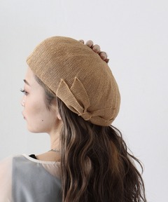 リネンシルク ヘリンボーン ニュースボーイ キャップ（キャスケット