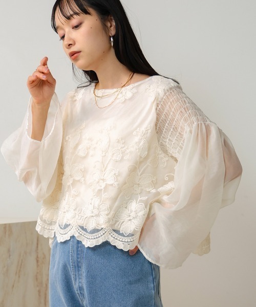Bab(バブ)の「レーススカラップブラウス(シャツ/ブラウス・レディース・ホワイト系その他/オフホワイト・M)」の20枚目の写真