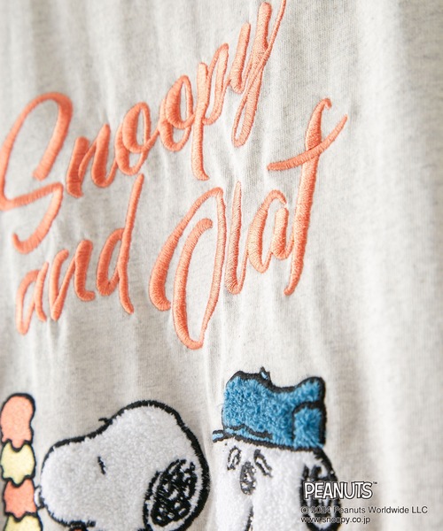 PEANUTS（ピーナッツ）の「【PEANUTS/ピーナッツ】オリジナルデザインTシャツ スヌーピー オラフ　ベル　ドロップショルダー ビッグシルエット　ユニセックス（Tシャツ/カットソー・メンズ・ブルー系その他/ベージュ系その他/ホワイト系その他2/ピンク系その他2・LARGE/MEDIUM/X-LARGE/SMALL）」の19枚目の写真