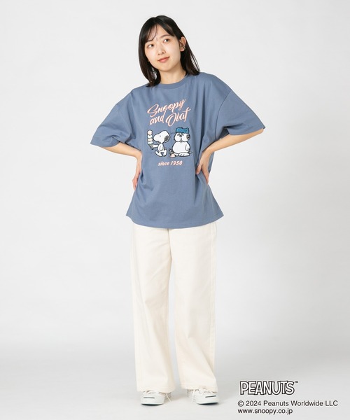 PEANUTS（ピーナッツ）の「【PEANUTS/ピーナッツ】オリジナルデザインTシャツ スヌーピー オラフ　ベル　ドロップショルダー ビッグシルエット　ユニセックス（Tシャツ/カットソー・メンズ・ブルー系その他/ベージュ系その他/ホワイト系その他2/ピンク系その他2・LARGE/MEDIUM/X-LARGE/SMALL）」の14枚目の写真