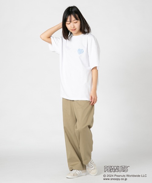 PEANUTS（ピーナッツ）の「【PEANUTS/ピーナッツ】オリジナルデザインTシャツ スヌーピー オラフ　ベル　ドロップショルダー ビッグシルエット　ユニセックス（Tシャツ/カットソー・メンズ・ブルー系その他/ベージュ系その他/ホワイト系その他2/ピンク系その他2・LARGE/MEDIUM/X-LARGE/SMALL）」の10枚目の写真