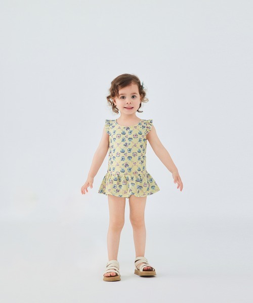 combimini(コンビミニ)の「ワンピース水着 (アネモネ)(水着・キッズ・ブルーグリーン/ライトイエロー・120/110/100/90)」の3枚目の写真