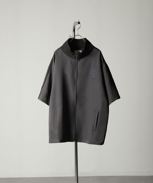 NILWAY（ニルウェイ）の「花刺繍配色ライン半袖 トラックジャケット（ジャージ・メンズ・ネイビー/ライトグレー/アイボリー/ライトブルー/チャコールグレー・MEDIUM/LARGE）」の20枚目の写真