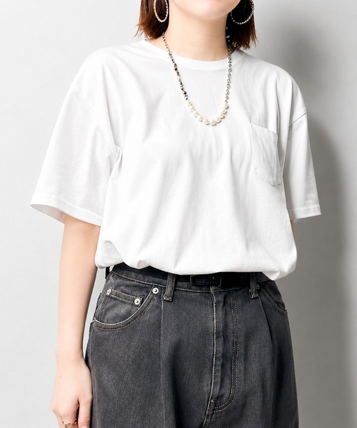 CALIFORNIA APPAREL（カリフォルニアアパレル）の「1-3C3 【２枚1組 】ポケット付 クルーネック PACK TEE（Tシャツ/カットソー・メンズ・ホワイト/レッド/ブラック/スカイブルー・S/M/L/XL）」の5枚目の写真