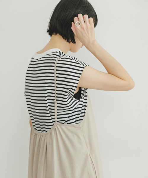 ITEMS URBANRESEARCH（アイテムズ アーバンリサーチ）の「クルーネックボーダーノースリーブTシャツ（Tシャツ/カットソー・レディース・その他1/ブラック系その他/ブラウン系その他・FREE）」の13枚目の写真