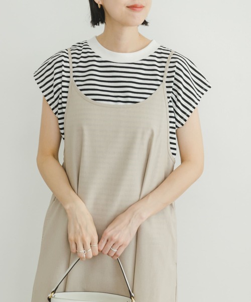 ITEMS URBANRESEARCH（アイテムズ アーバンリサーチ）の「クルーネックボーダーノースリーブTシャツ（Tシャツ/カットソー・レディース・その他1/ブラック系その他/ブラウン系その他・FREE）」の14枚目の写真