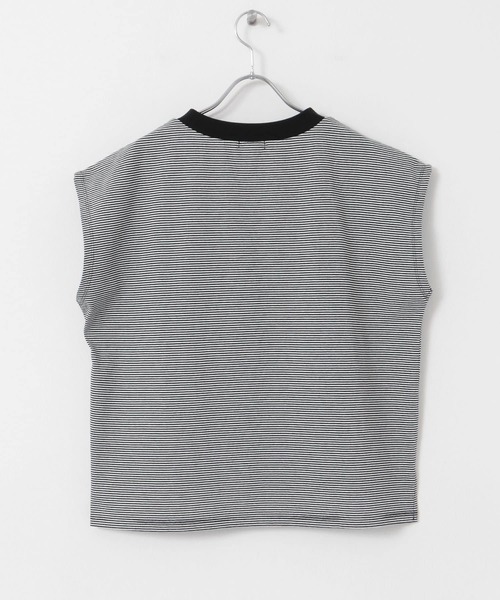 ITEMS URBANRESEARCH（アイテムズ アーバンリサーチ）の「クルーネックボーダーノースリーブTシャツ（Tシャツ/カットソー・レディース・その他1/ブラック系その他/ブラウン系その他・FREE）」の7枚目の写真