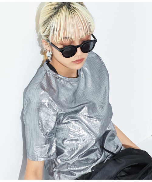 Settimissimo(セッティミッシモ)の「UVカットワイドフレームクラウンパントサングラス(サングラス・レディース・ブラック/クリア・FREE)」の5枚目の写真