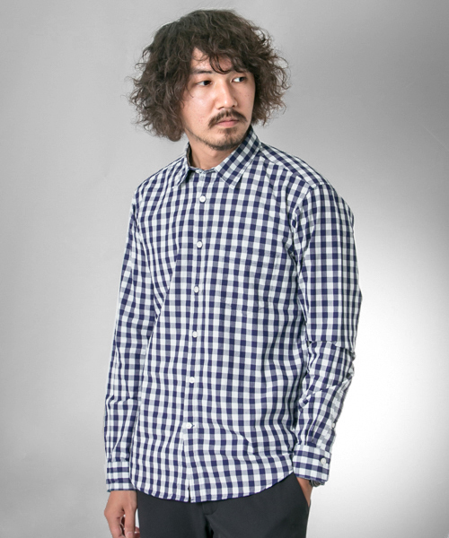 URBAN RESEARCH（アーバンリサーチ）の「UR インディゴギンガムチェックシャツ（シャツ/ブラウス・メンズ・レッド系その他/ホワイト系その他/ブルー系その他・LARGE/MEDIUM）」の2枚目の写真
