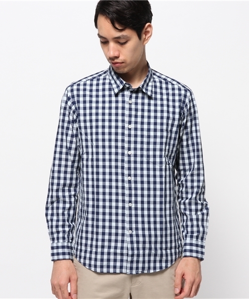 URBAN RESEARCH（アーバンリサーチ）の「UR インディゴギンガムチェックシャツ（シャツ/ブラウス・メンズ・レッド系その他/ホワイト系その他/ブルー系その他・LARGE/MEDIUM）」の4枚目の写真