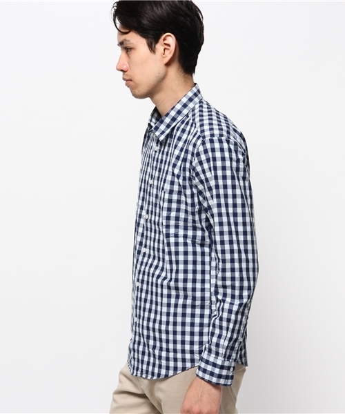 URBAN RESEARCH（アーバンリサーチ）の「UR インディゴギンガムチェックシャツ（シャツ/ブラウス・メンズ・レッド系その他/ホワイト系その他/ブルー系その他・LARGE/MEDIUM）」の5枚目の写真