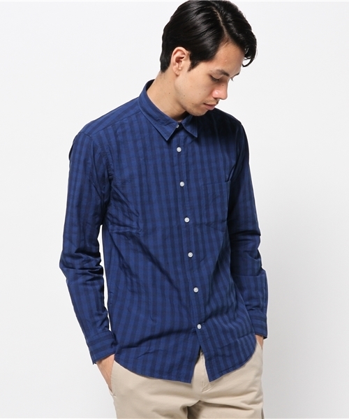 URBAN RESEARCH（アーバンリサーチ）の「UR インディゴギンガムチェックシャツ（シャツ/ブラウス・メンズ・レッド系その他/ホワイト系その他/ブルー系その他・LARGE/MEDIUM）」の10枚目の写真