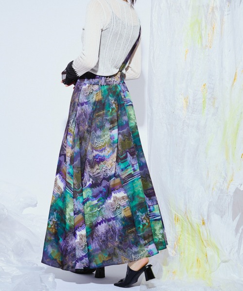 Ezick ANNONIM（エジックアノニム）の「Nuance paint ワンショルフレアスカート（スカート・レディース・ブラウン系その他/ブルー系その他・FREE）」の20枚目の写真