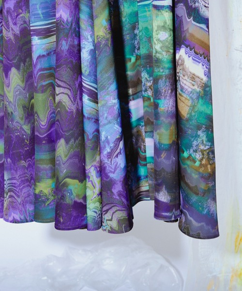 Ezick ANNONIM（エジックアノニム）の「Nuance paint ワンショルフレアスカート（スカート・レディース・ブラウン系その他/ブルー系その他・FREE）」の16枚目の写真