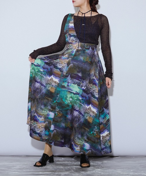 Ezick ANNONIM（エジックアノニム）の「Nuance paint ワンショルフレアスカート（スカート・レディース・ブラウン系その他/ブルー系その他・FREE）」の10枚目の写真