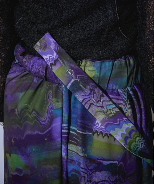 Ezick ANNONIM（エジックアノニム）の「Nuance paint ワンショルフレアスカート（スカート・レディース・ブラウン系その他/ブルー系その他・FREE）」の18枚目の写真