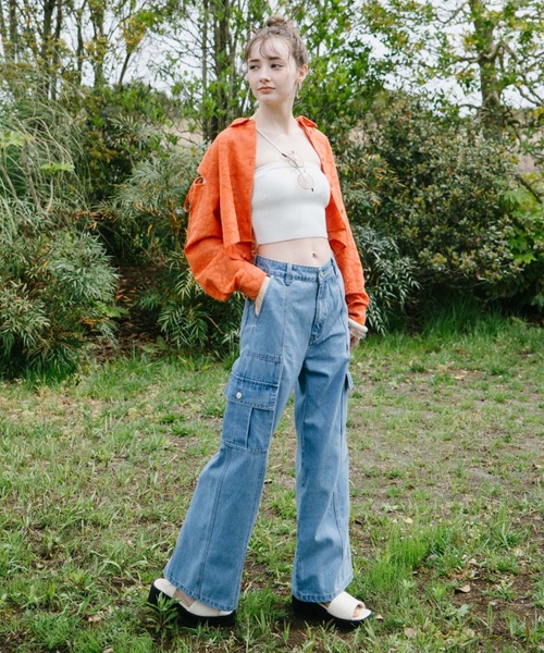 archives（アルシーヴ）の「ベイカーカーゴワイドデニム（デニムパンツ・レディース・サックスブルー/グレー・MEDIUM/SMALL）」の8枚目の写真