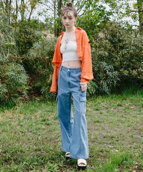 archives（アルシーヴ）の「ベイカーカーゴワイドデニム（デニムパンツ・レディース・サックスブルー/グレー・MEDIUM/SMALL）」の10枚目の写真