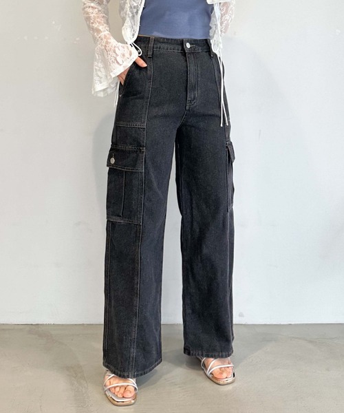 archives（アルシーヴ）の「ベイカーカーゴワイドデニム（デニムパンツ・レディース・サックスブルー/グレー・MEDIUM/SMALL）」の21枚目の写真