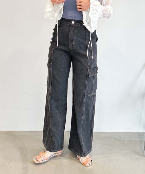 archives（アルシーヴ）の「ベイカーカーゴワイドデニム（デニムパンツ・レディース・サックスブルー/グレー・MEDIUM/SMALL）」の22枚目の写真