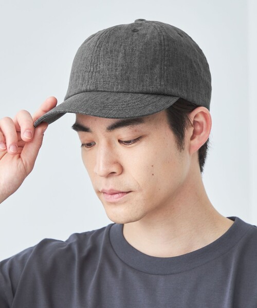 green label relaxing（グリーンレーベルリラクシング）の「GLR リネン ミックス キャップ（キャップ・メンズ・ベージュ/ダークグレー・FREE）」の3枚目の写真