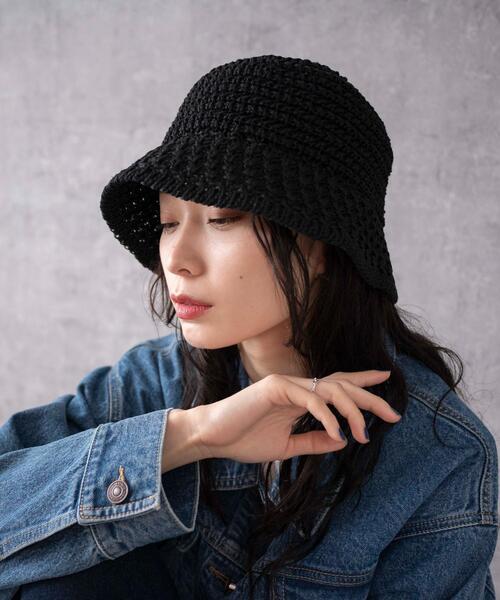 WEGO（ウィゴー）の「WEGO/クロシェ編みハット（ハット・レディース・ブラック/その他1/アイボリー・FREE）」の2枚目の写真