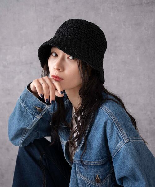 WEGO（ウィゴー）の「WEGO/クロシェ編みハット（ハット・レディース・ブラック/その他1/アイボリー・FREE）」の7枚目の写真