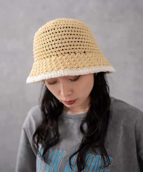 WEGO（ウィゴー）の「WEGO/クロシェ編みハット（ハット・レディース・ブラック/その他1/アイボリー・FREE）」の8枚目の写真