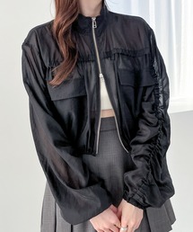 Heather | ナイロンギャザーシアーブルゾン　120581(ブルゾン)