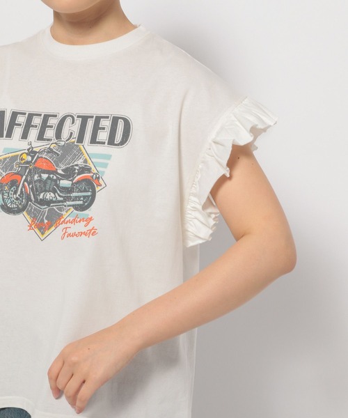 LOWRYS FARM（ローリーズファーム）の「リメイクソデフリルＴＳＳ 127828（Tシャツ/カットソー・レディース・チャコールグレー/アイボリー/オレンジ・FREE）」の19枚目の写真