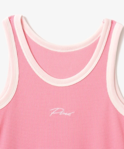 atmos pink（アトモスピンク）の「atmos pink Ameslee Waffle Tank / アトモス ピンク アメスリ ワッフル タンク（タンクトップ・レディース・ホワイト/ピンク/ブラック/ブルー・FREE）」の6枚目の写真