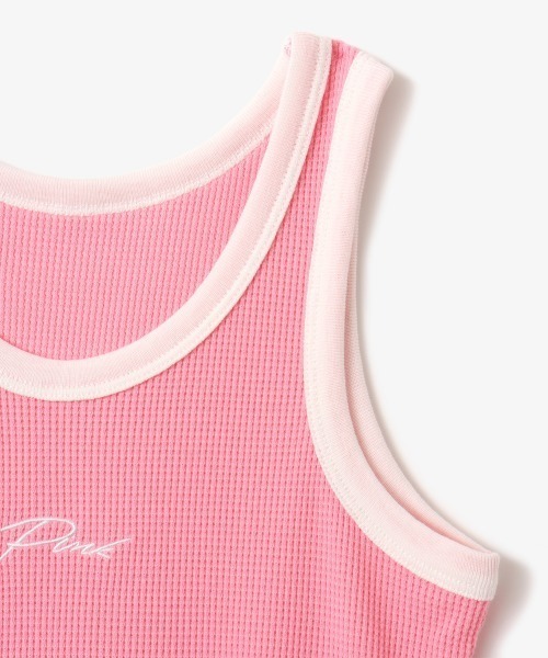 アンセルム　タンクトップ　ワッフル　美品 ANCELLM - DAMAGE WAFFLE TANK TOP | GRAY | タンクトップ