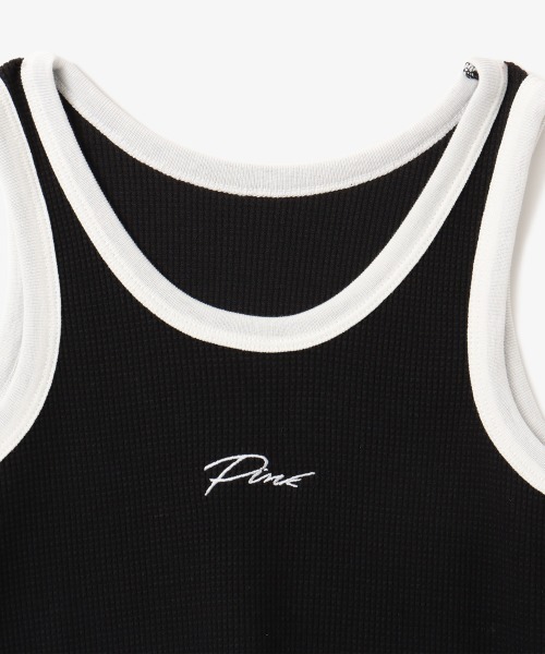 atmos pink（アトモスピンク）の「atmos pink Ameslee Waffle Tank / アトモス ピンク アメスリ ワッフル タンク（タンクトップ・レディース・ホワイト/ピンク/ブラック/ブルー・FREE）」の18枚目の写真
