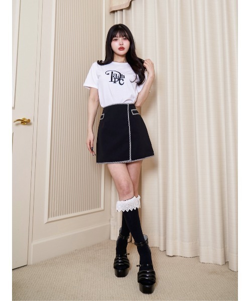 Darich（ダーリッチ）の「モノグラムTシャツ（Tシャツ/カットソー・レディース・サックスブルー/ブラック/ホワイト/パープル・FREE）」の5枚目の写真