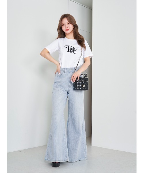 Darich（ダーリッチ）の「モノグラムTシャツ（Tシャツ/カットソー・レディース・サックスブルー/ブラック/ホワイト/パープル・FREE）」の9枚目の写真