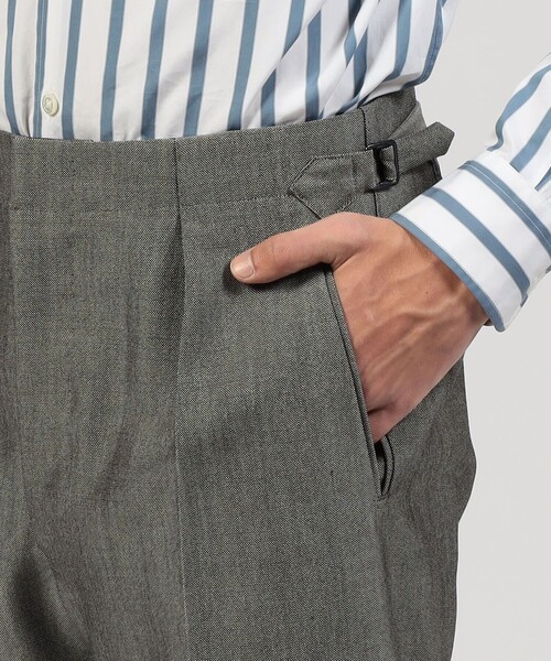 TOMORROWLAND (トゥモローランド)の「FUMIYA HIRANO THE TROUSERS HAMPSTED ウールモヘヤ 1プリーツトラウザーズ(スラックス・メンズ・グレー・42/38/36)」の8枚目の写真