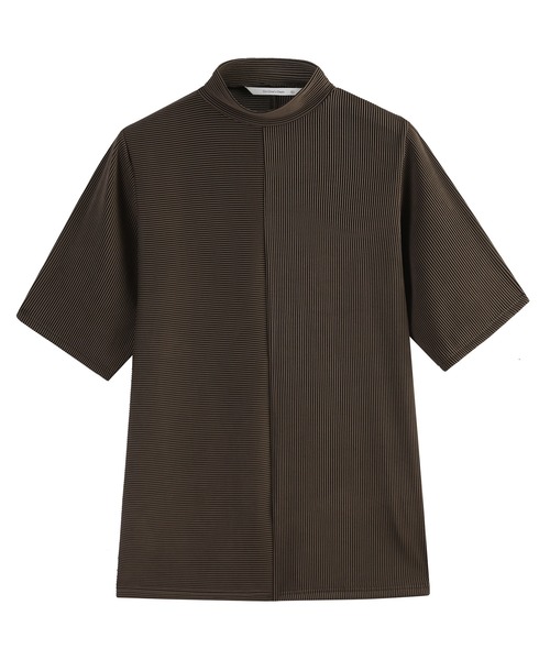 【セール】On One's Own 配色ストライプ効果・凹凸リブカットソー・半袖トップス・チュニック・切替チュニック（Tシャツ/カットソー）｜On One's Own（オンワンズオン）