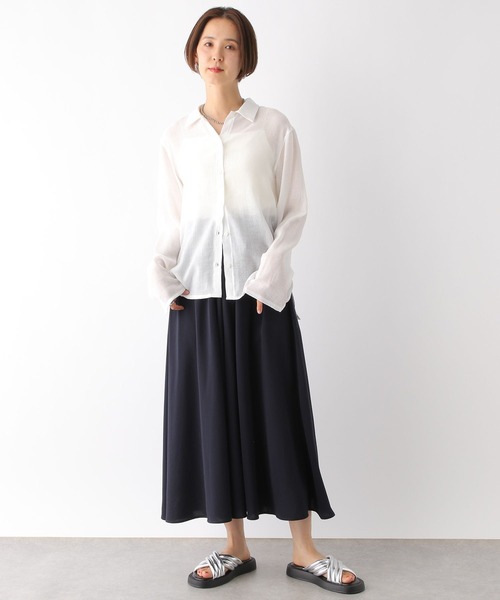 LEPSIM（レプシィム）の「シアー楊柳シャツ　122004（シャツ/ブラウス・レディース・ブラック/オフホワイト/イエロー・FREE）」の7枚目の写真