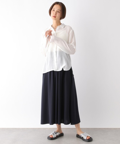 LEPSIM（レプシィム）の「シアー楊柳シャツ　122004（シャツ/ブラウス・レディース・ブラック/オフホワイト/イエロー・FREE）」の8枚目の写真