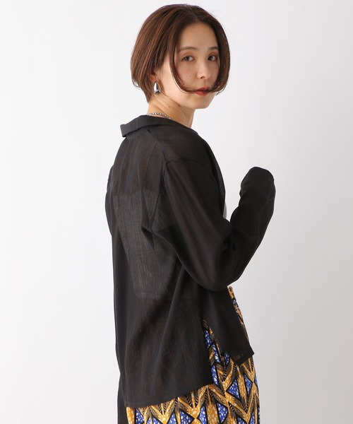 LEPSIM（レプシィム）の「シアー楊柳シャツ　122004（シャツ/ブラウス・レディース・ブラック/オフホワイト/イエロー・FREE）」の12枚目の写真