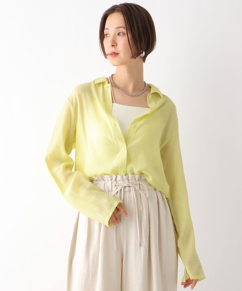 LEPSIM（レプシィム）の「シアー楊柳シャツ　122004（シャツ/ブラウス・レディース・ブラック/オフホワイト/イエロー・FREE）」の17枚目の写真