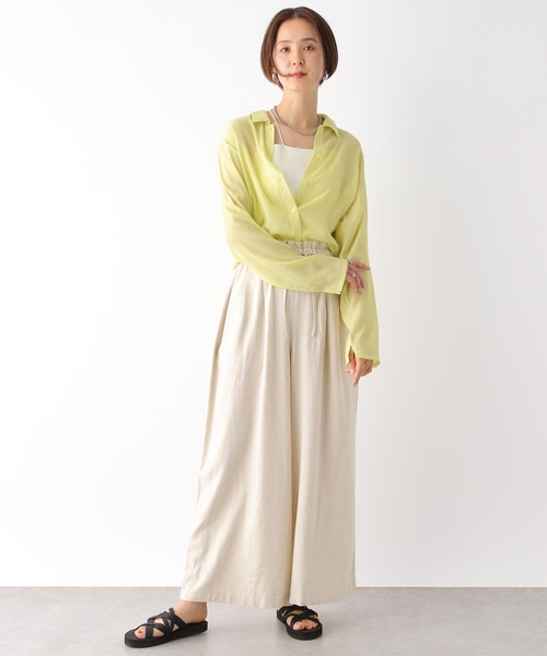 LEPSIM（レプシィム）の「シアー楊柳シャツ　122004（シャツ/ブラウス・レディース・ブラック/オフホワイト/イエロー・FREE）」の20枚目の写真