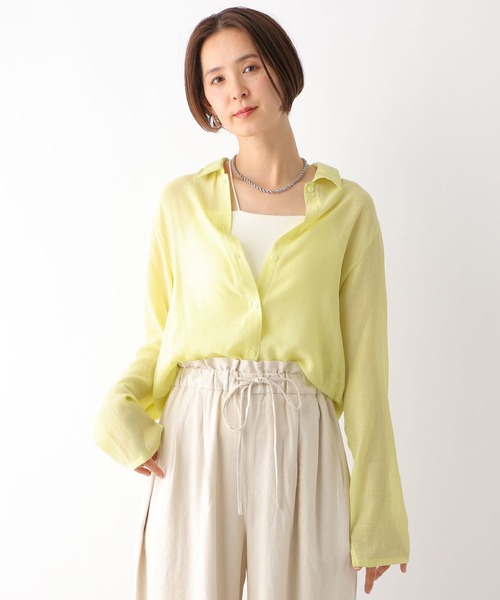 LEPSIM（レプシィム）の「シアー楊柳シャツ　122004（シャツ/ブラウス・レディース・ブラック/オフホワイト/イエロー・FREE）」の16枚目の写真