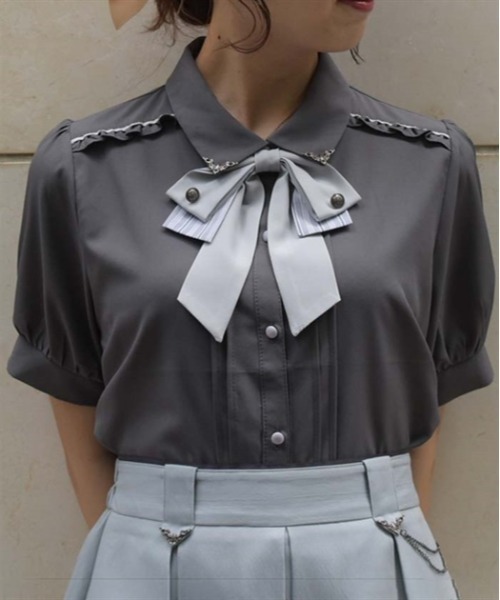 axes femme（アクシーズファム）の「リボンタイ付きクラシックブラウス 