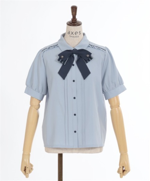 axes femme（アクシーズファム）の「リボンタイ付きクラシックブラウス 