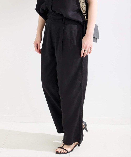 B.C STOCK(ベーセーストック)の「《追加》手洗い可 / セルロースワイドパンツ(その他パンツ・レディース・ブルー系その他/ブラック/アイボリー・FREE)」の2枚目の写真